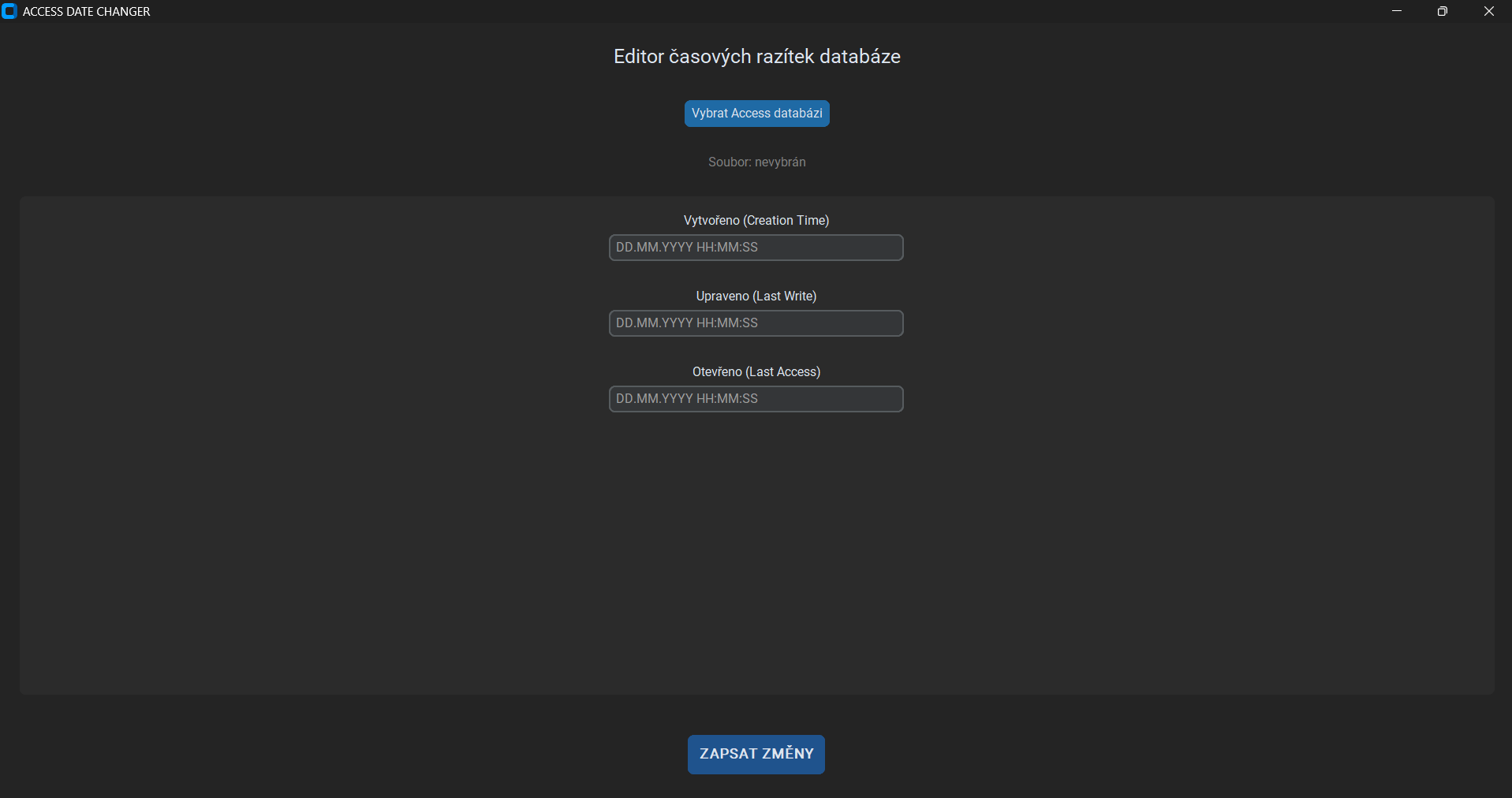 ADC, the Access Date Changer database timestamp editor